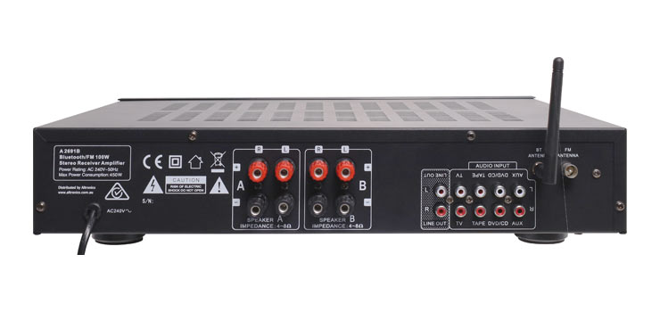 100W Stereo FM Bluetooth Receiver Amplifier