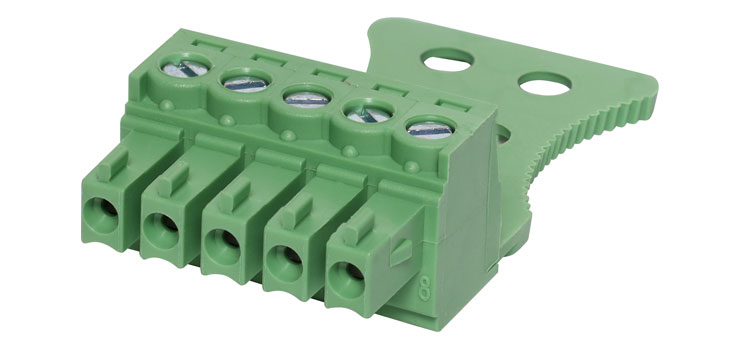 5 Way 3.81mm Pluggable Terminal Plug With Strain Relief