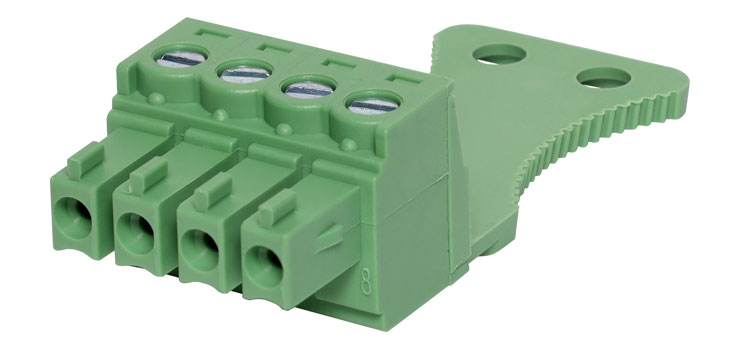 4 Way 3.81mm Pluggable Terminal Plug With Strain Relief