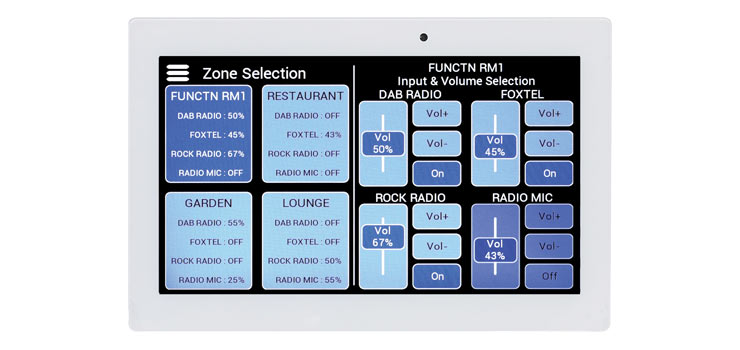 7" Master Touch Wallplate For Source Controllers - White