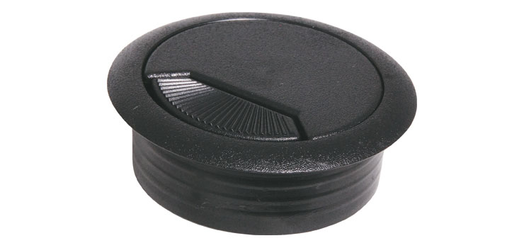 Black Desk/Bench Cable Tidy Grommet