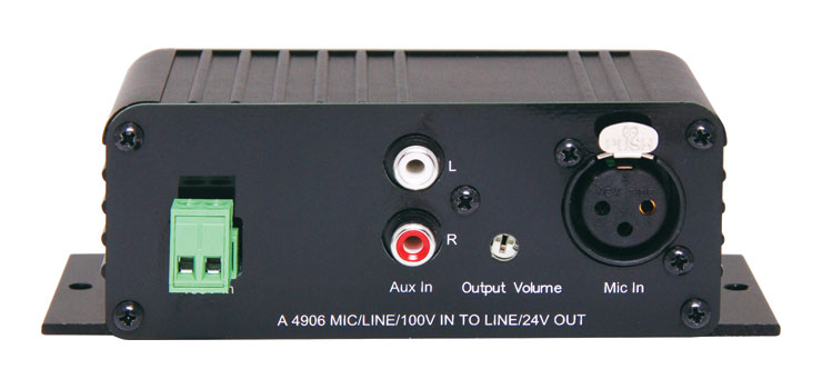 Mic/Line/100V Input to Line +24V Switched Output