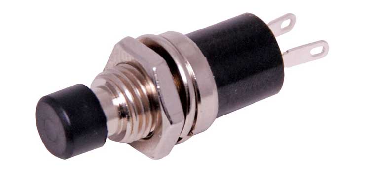 SPST Black Push Off Mini Pushbutton Switch