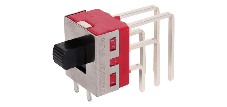 DPDT 90 Deg. PCB Mount Vertical Miniature Slide Switch