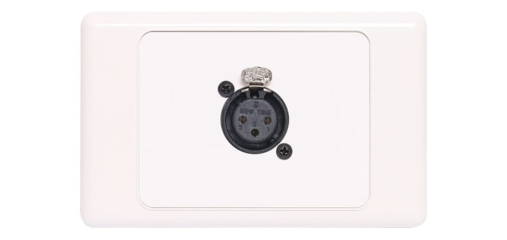 3 pin XLR Horizontal Microphone Wallplate
