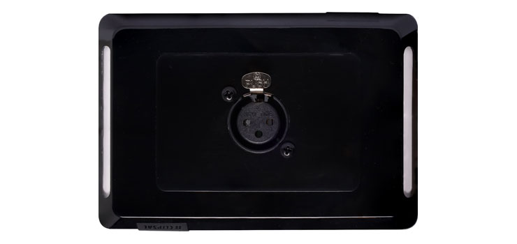 3 pin XLR Black Horizontal Microphone Wallplate - Clipsal Pro