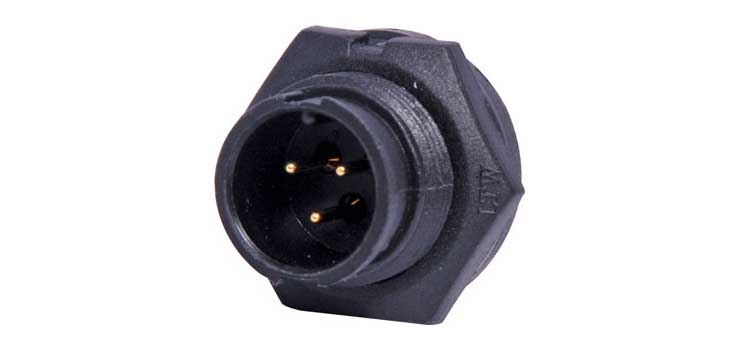 3 Pin 5A Locking Male Chassis IP67 Waterproof Plug