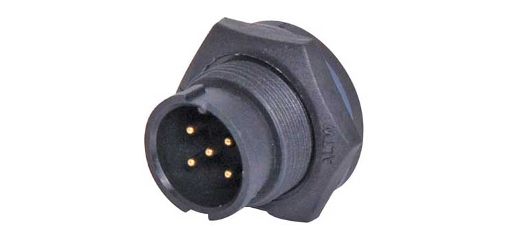 5 Pin 5A Locking Male Chassis IP67 Waterproof Plug