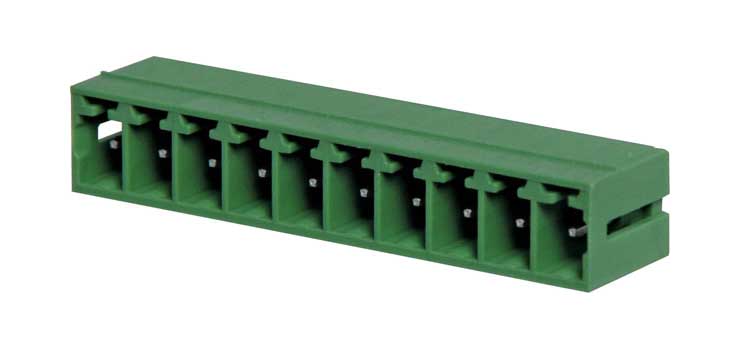 10 Way 3.81mm Vert. PCB Mnt Boxed Pluggable Skt