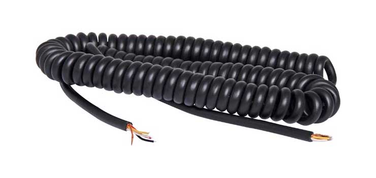 CB Type Curly 0.75m Microphone Lead With Bare Ends