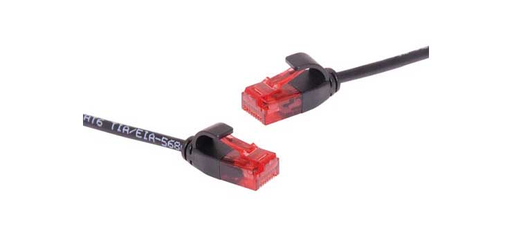 Black 10m Cat6 UTP Ultra Thin Ethernet Patch Cable
