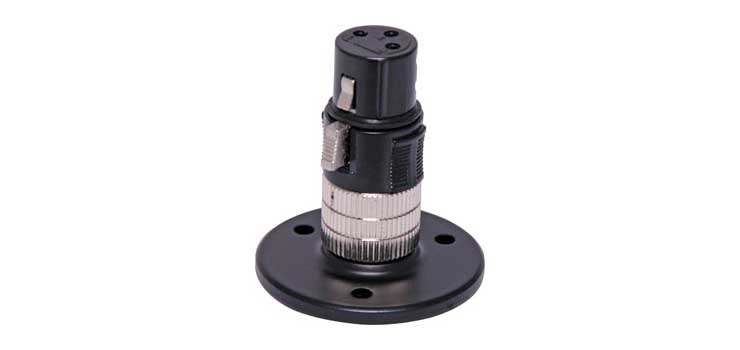 Black desk Mount XLR Microphone Socket
