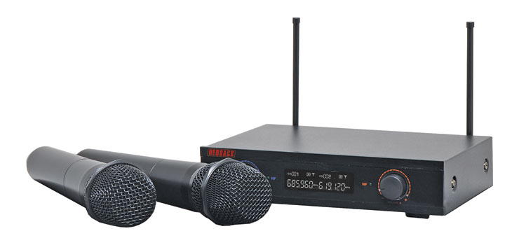 UHF Wireless Microphone System 2 Ch With Two Handheld Mics