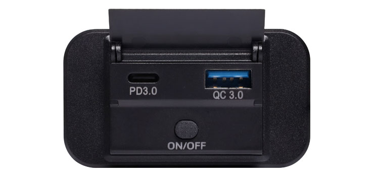 Dual USB C 18W PD / USB QC3 Surface Mount Socket