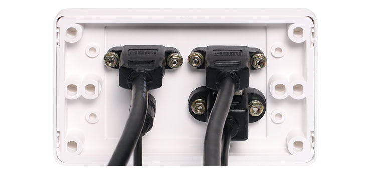3.5mm Audio, USB Type B & HDMI Fly Lead Wallplate