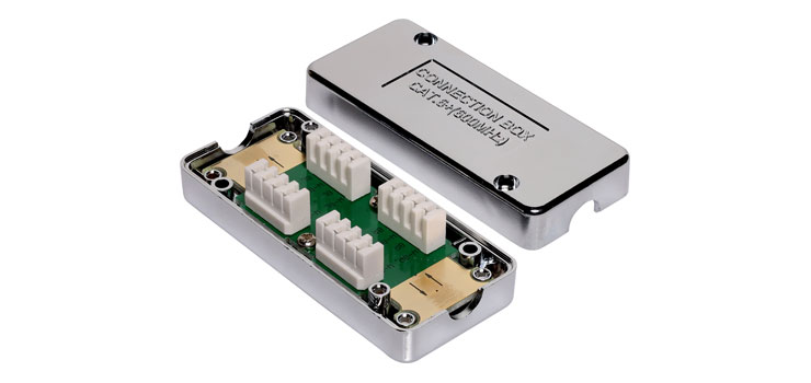 Surface Mount Shielded Cat6A RJ45 Joiner Box