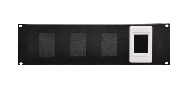 3U 4 x Wall Plate 19" Rack Mount Panel