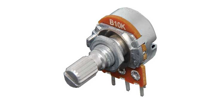 10k Lin 18T Spline 16mm Single Horizontal PCB Pot