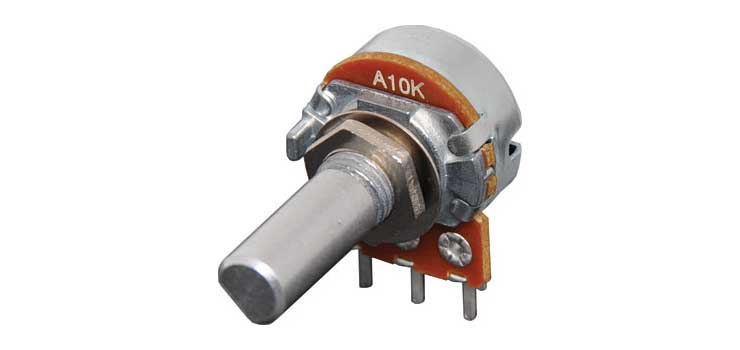 10k Log D Shaft 16mm Single Horizontal PCB Pot