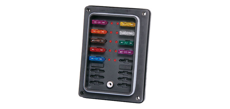 10 Way IP65 Panel / Chassis Mount Blade Fuse Holder